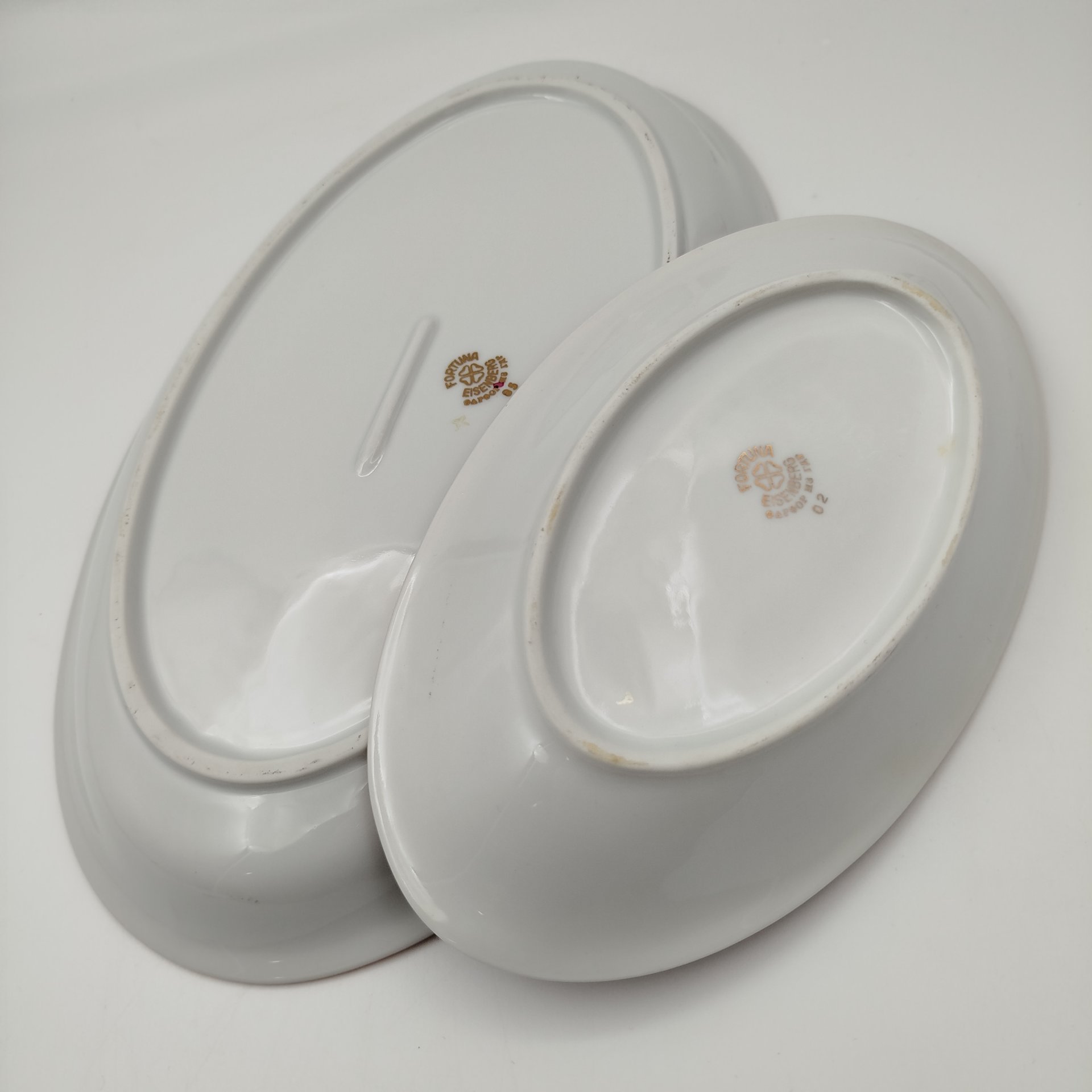 Сервировочные блюда овальной формы из сервиза "Мадонна", фарфор, деколь, люстр, золочение, Fortuna Eisenberg, ГДР, 1960-1973 гг.