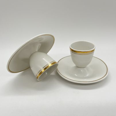 Набор из 2-х пашотниц, фарфор, золочение, Дулевский фарфоровый завод (Дулёво), СССР, 1959 г.