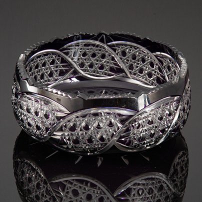 Ваза декоративная (конфетница), хрусталь, алмазная грань, Россия, 1980-2000 гг.