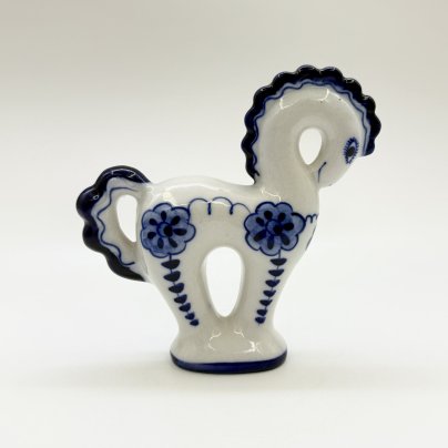 Статуэтка "Лошадка", Гжель, фарфор, роспись, СССР, 1960-1970 гг.