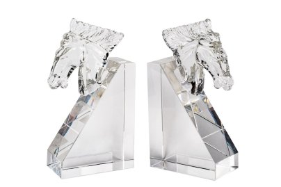Букенды парные с фигурой коней, хрусталь, Западная Европа, 2010-2020 гг.