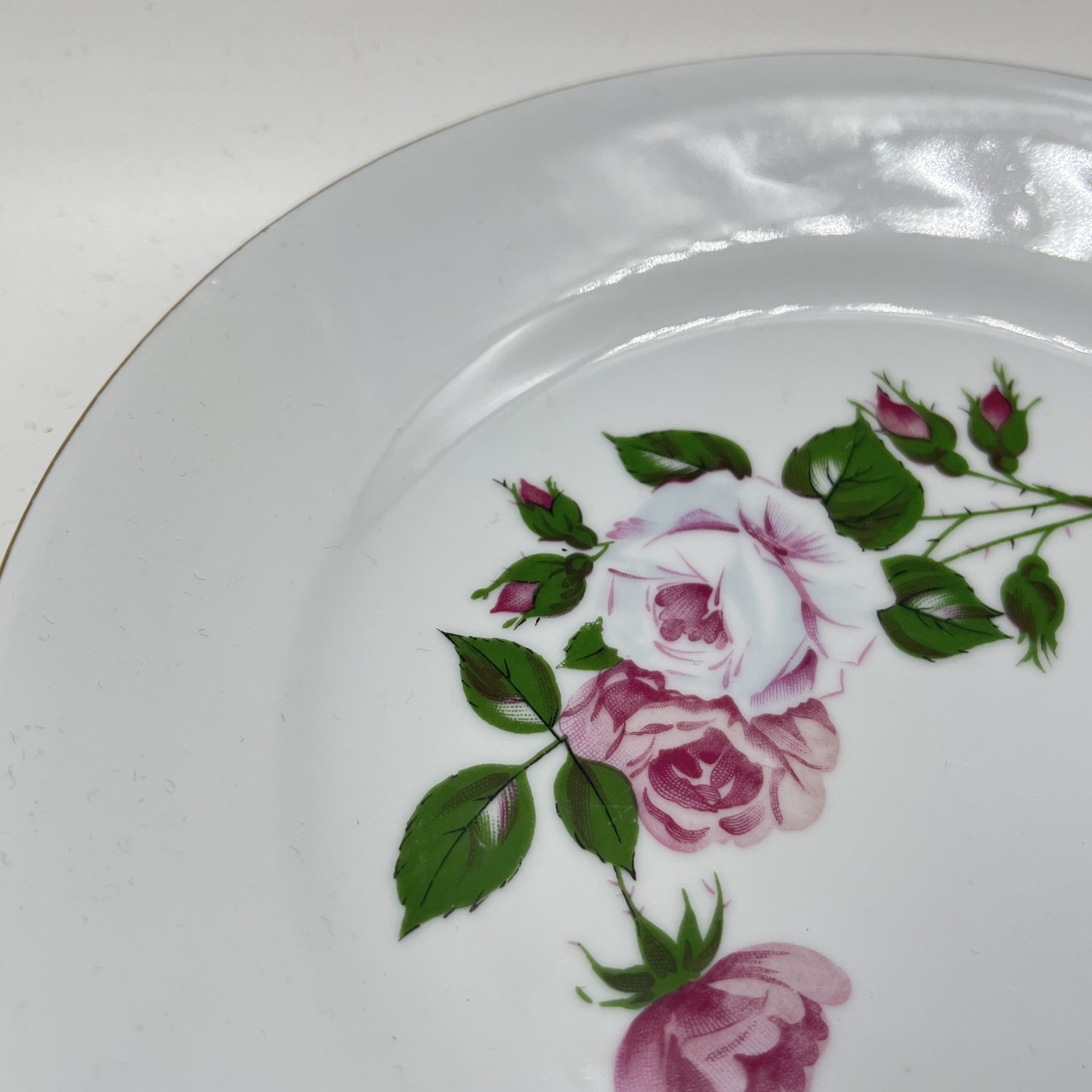 Набор из тарелки и 3 блюдец с цветочным декором, фарфор, деколь, золочение, Kahla, ГДР, 1968-1987 гг.