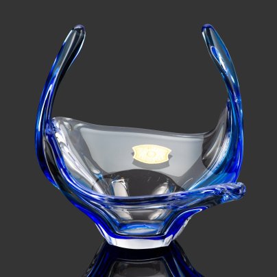 Ваза для десертов (конфетница, фруктовница), хрусталь, Val Saint Lambert, Бельгия, 1950-1970 гг.