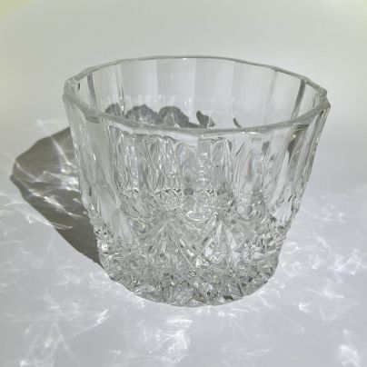 Салатник (конфетница) с резным геометрическим декором, хрусталь, СССР, 1970-1990 гг.