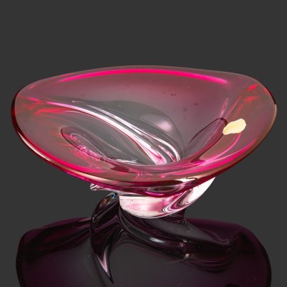 Ваза для десертов (конфетница, фруктовница), хрусталь, Val Saint Lambert, Бельгия, 1950-1970 гг.