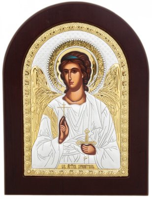 Икона "Ангел Хранитель", дерево, печать, металл, золочение, Греция, 2015-2020 гг.