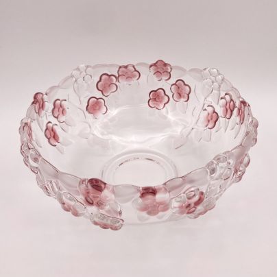 Салатник, украшенный розовыми цветами, стекло, Walther Glas, Германия, 1980-2000 гг.
