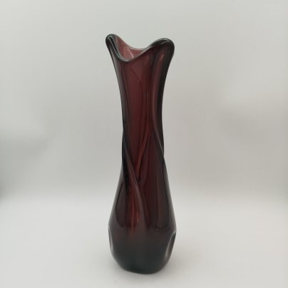 Ваза для цветов витой формы, стекло, гутная техника, Чехословакия, 1970-1990 гг.