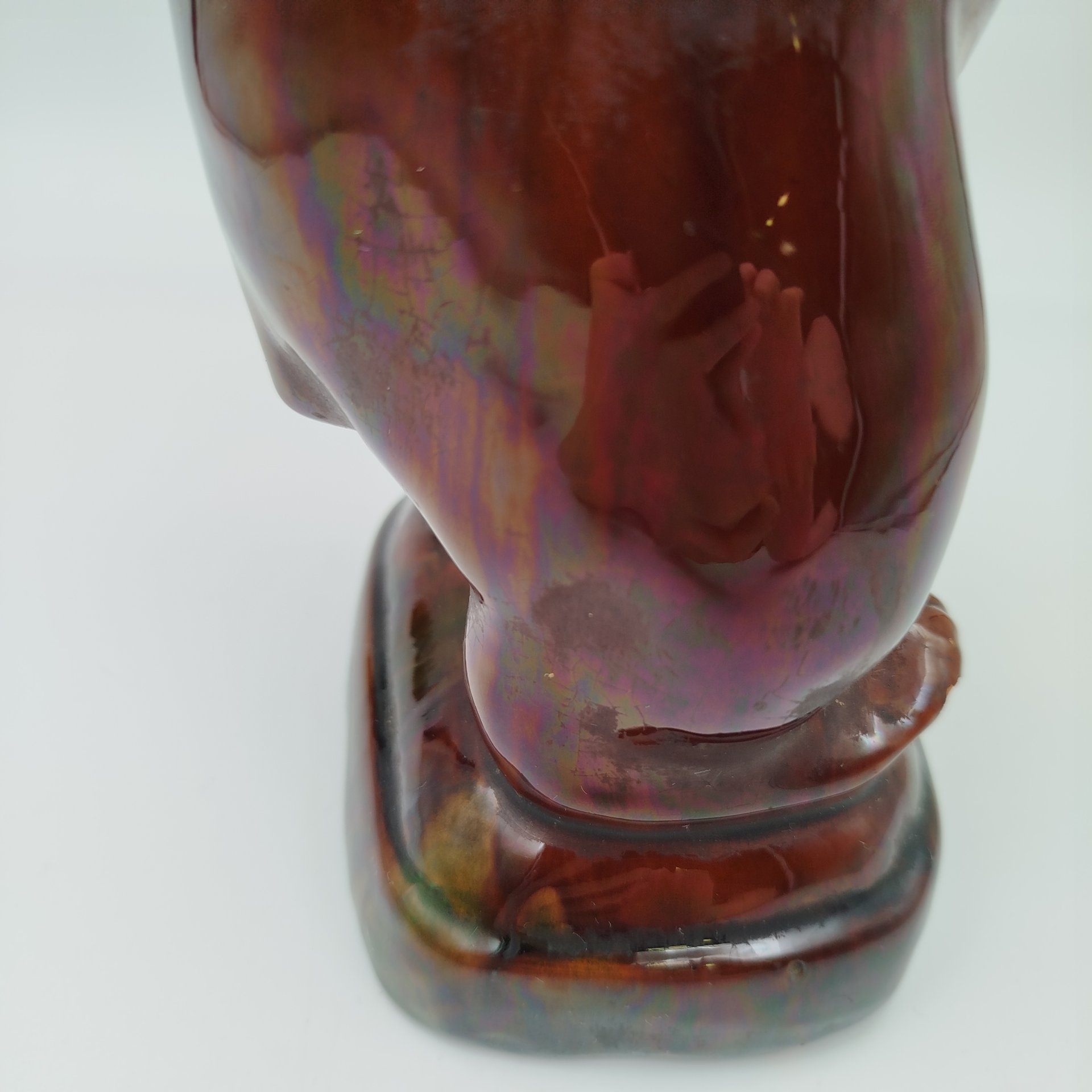 Статуэтка "Медвежонок бурый стоящий", скульптор Б.Я. Воробьев, Рябовский завод керамических изделий, керамика, поливы, СССР, 1950-1980 гг.