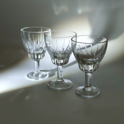 Набор из 3-х рюмок с с лаконичным декором, стекло, резьба, Россия, 1980-2000 гг.