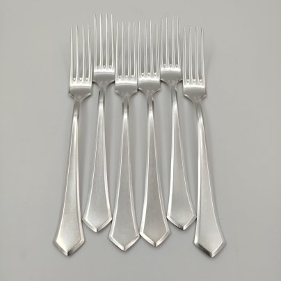 Набор столовых вилок на 6 персон, металл, серебрение, Европа, 1930-1950 гг.
