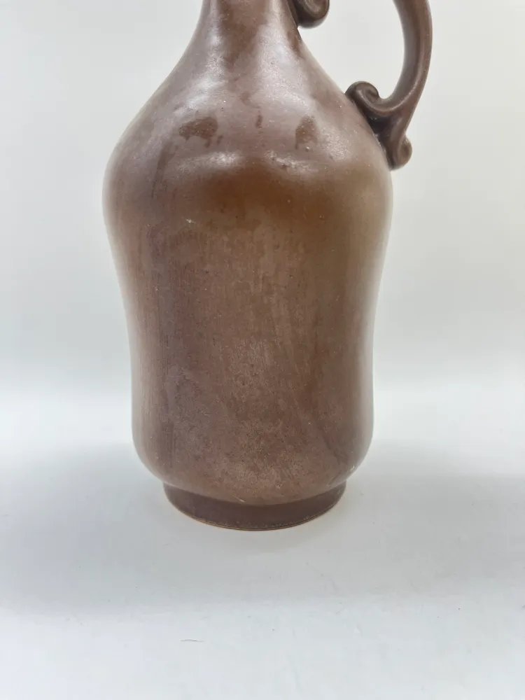 Кувшин для воды винтажный с узким горлышком, керамика, СССР, 1970-1990 гг.