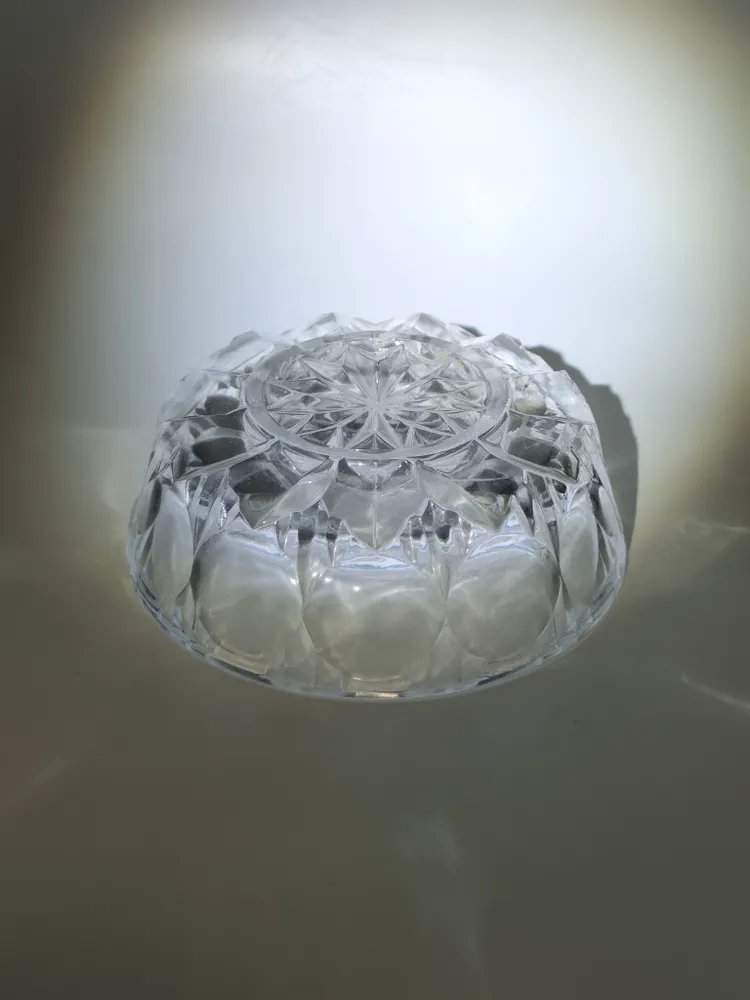 Конфетница с линзовидным декором, хрусталь, СССР, 1970-1990 гг.