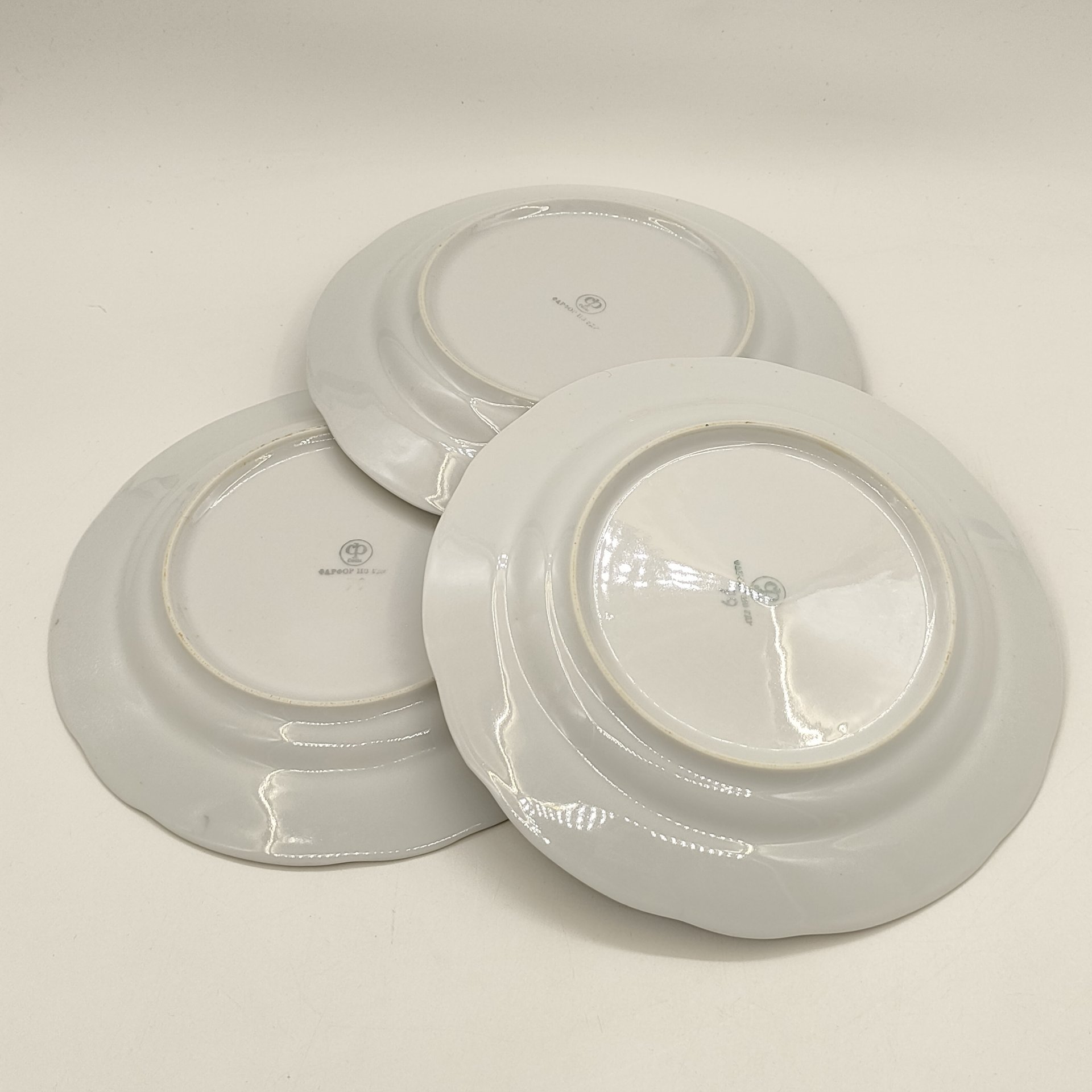 Набор из 6-ти обеденных и 3-х десертных тарелок "Мейсенская роза", фарфор, деколь, золочение, Colditz (Кольдиц), ГДР, 1970-1980 гг.