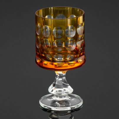 Бокал с эффектом линзы, хрусталь, нацвет, гранение, Германия, 1940-1970 гг.