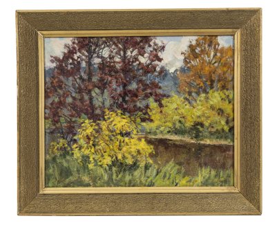 Картина "У озерка", художник С.А. Шицын (1900-1980)