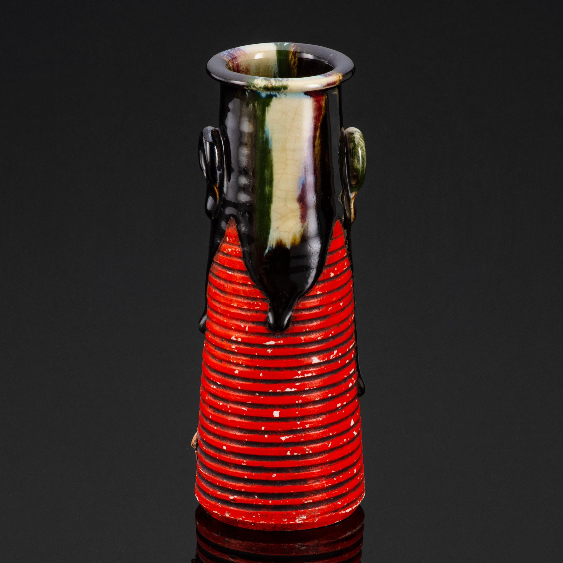 Ваза с изображением девушки, керамика, поливы, роспись, Япония, 1920-1950 гг.