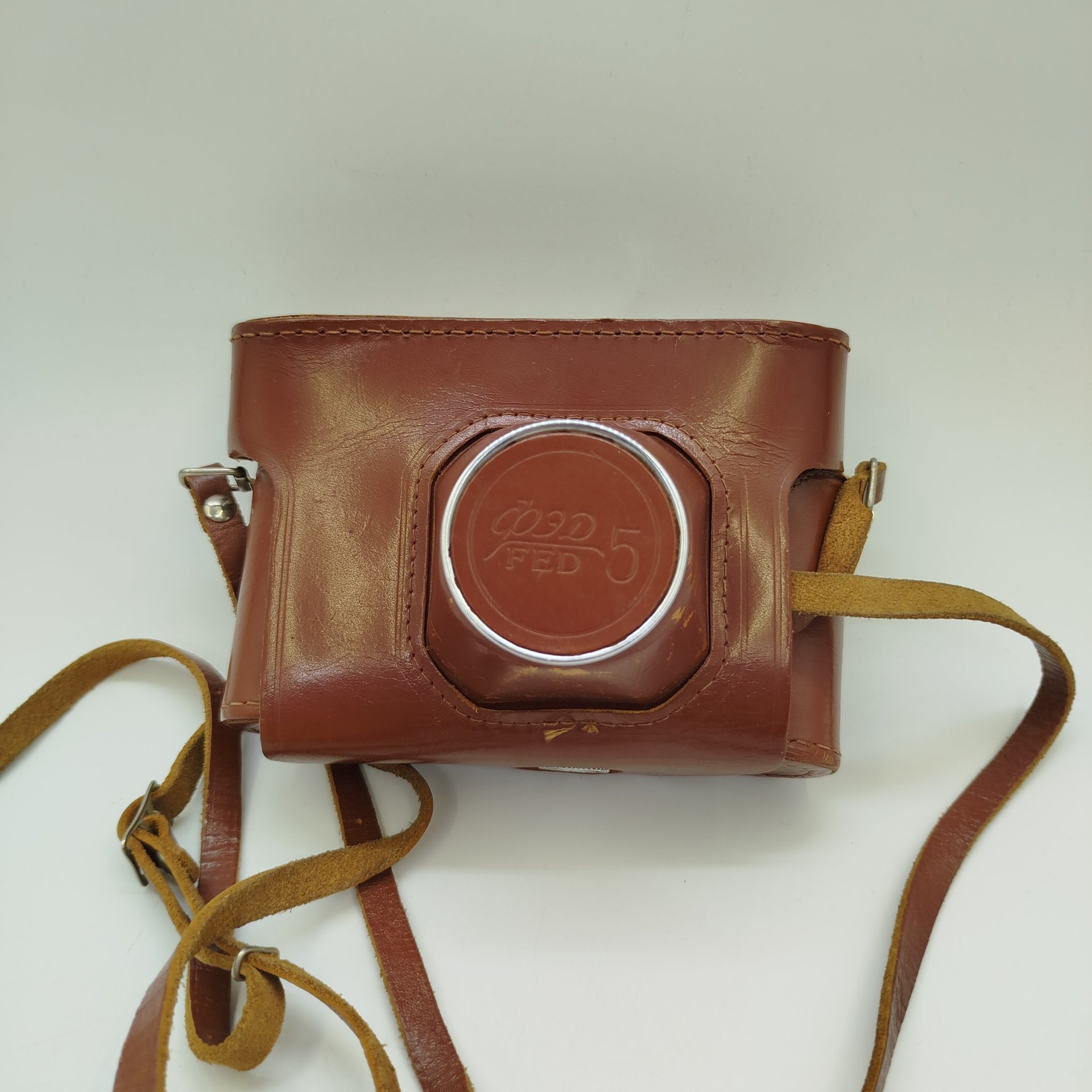 Фотоаппарат "ФЭД-5В" с объективом «Индустар-61 Л/Д» 2,8/53 в родном кофре, металл, стекло, пластик, кожа, Харьковский машиностроительный завод им. Дзержинского (ФЭД), СССР, 1975-1991 гг.