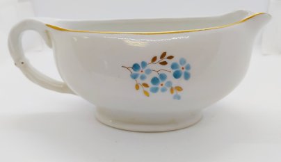 Соусник с цветочным декором, фарфор, деколь, Барановский фарфоровый завод, СССР, 1953-1957 гг.