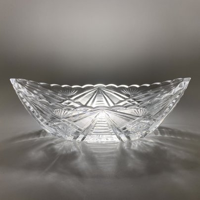 Ваза (конфетница) в форме ладьи, хрусталь, СССР, 1970-1990 гг.