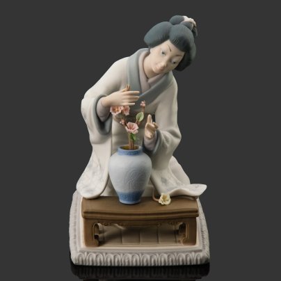 Статуэтка "Японка с сакурой", скульптор Vincente Martinez, фарфор, роспись, Lladro, Испания, 1973-1997 гг.