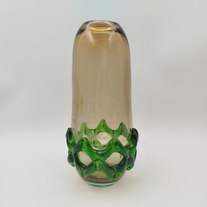 Ваза с горловиной в форме цветка, стекло, трехслойное, СССР, 1950-1980 гг.