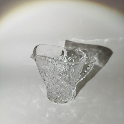 Молочник с геометрическим декором, хрусталь, СССР, 1980-1990 гг.