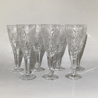 Набор из 7-ми рюмок для крепких напитков, стекло, алмазная грань, СССР, 1970-1990 гг.