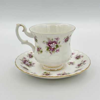 Чайно-кофейная пара "Sweet Violets", фарфор, деколь, золочение, Royal Albert