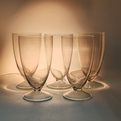 Набор из 5-ти бокалов для крепких напитков, цветное стекло, Россия, 1980-2000 гг.