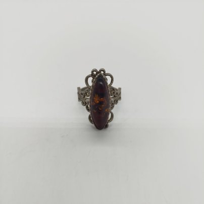Кольцо с овальной вставкой, мельхиор (медь-никель), СССР, 1970-1980 гг.
