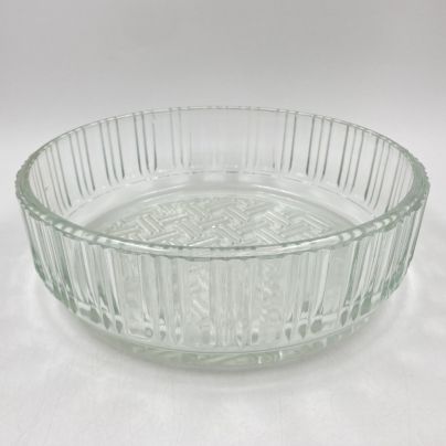 Салатник (конфетница/фруктовница) с резным декором, стекло, СССР, 1950-1970 гг.