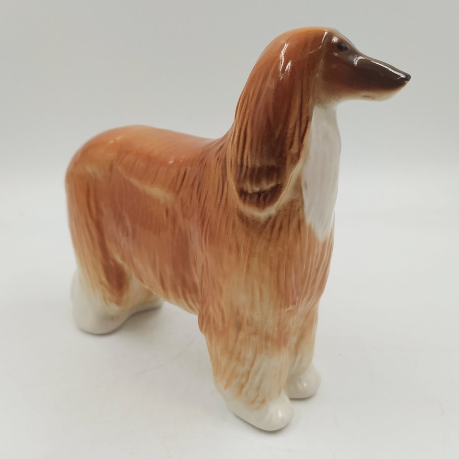 Статуэтка "Афганская борзая", скульптор П.П. Веселов, фарфор, аэрография, Ленинградский фарфоровый завод (ЛФЗ), Россия, 1989-2001 гг.