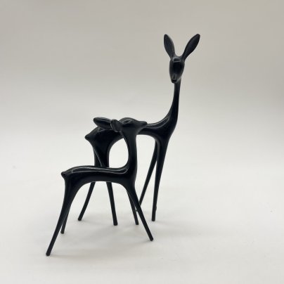 Статуэтки парные монотонные "Косули", пластик, СССР, 1970-1980 гг.