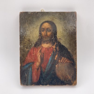 Икона "Господь Вседержитель", дерево, масло, лак, Российская империя, 1890-1910 гг.