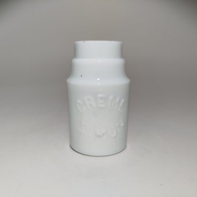 Флакон "Crème Simon", стекло, молочное, Франция, 1880-1920 гг.