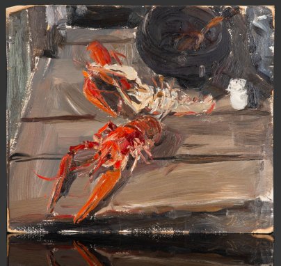 Картина "Раки", художник Репин Николай Никитович (1932-2023 гг.), картон, масло, СССР, 1959 г.