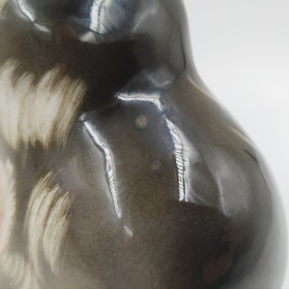 Статуэтка "Дикий камышовый кот" ("Манул"), скульптор Б.Я. Воробьев, фарфор, роспись, Ленинградский фарфоровый завод (ЛФЗ), Российская Федерация, 1970-1990 гг.