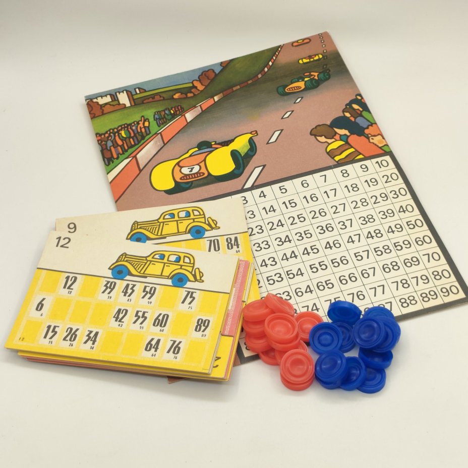 Игра настольная "Лидер" (комплект игр "Лото" и "Шашки") в оригинальной коробке, Московский комбинат игрушек, картон, бумага, печать, пластмасса, СССР, 1970-1990 гг.