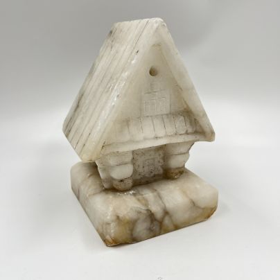 Мраморный ночник "Деревенский домик", мрамор, СССР, 1970-1980 гг.