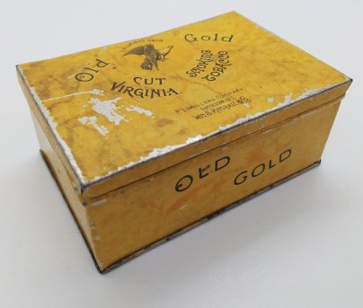 Коробка для сигарет "Old Gold Cut Virginia Smoking Tobacco", жесть, печать