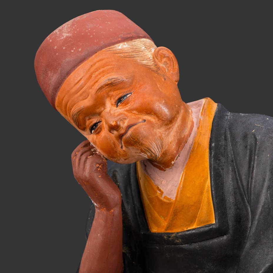 Кукла-хакато (博多人形) "Старец", керамика, роспись, Япония, 1970-1990 гг.