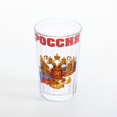 Стакан граненый "Россия", стекло, Россия, 2020-2021 гг.