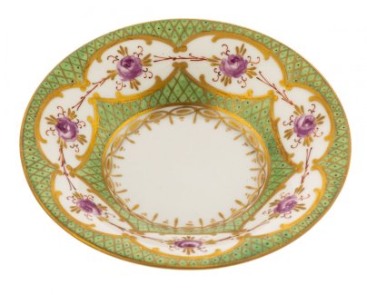 Блюдце с живописным декором, фарфор, Dresden Handmalerei, Германия, 1880-1910 гг.