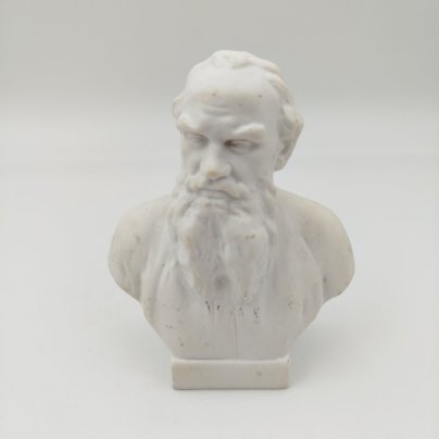 Бюст "Лев Николаевич Толстой", бисквит, Опытный завод «Фарфор» при ГИКИ, СССР, 1952-1956 гг.