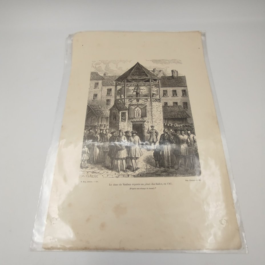 Набор из 2 старинных  гравюр "Париж" , бумага, печать,  Франция, 1890-1910 гг.