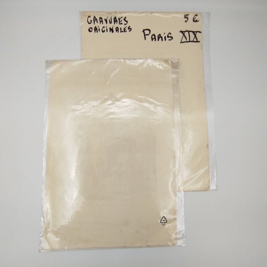 Набор из 2 старинных  гравюр "Париж" , бумага, печать,  Франция, 1890-1910 гг.