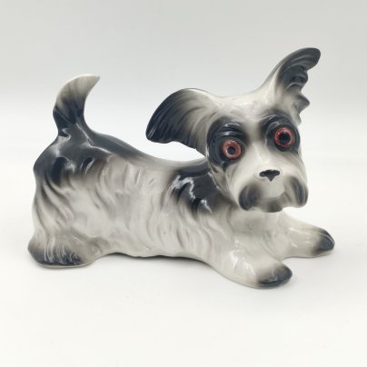 Плафон для светильника-ночника "Играющий терьер", фарфор, роспись, Fasold & Stauch Bock Wallendorf, Германия, 1950-1972 гг.