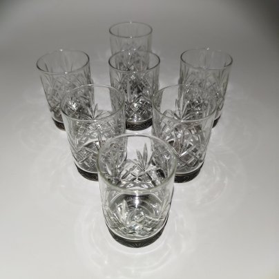 Набор из семи стопок, стекло, металл, СССР, 1960-1990 гг.