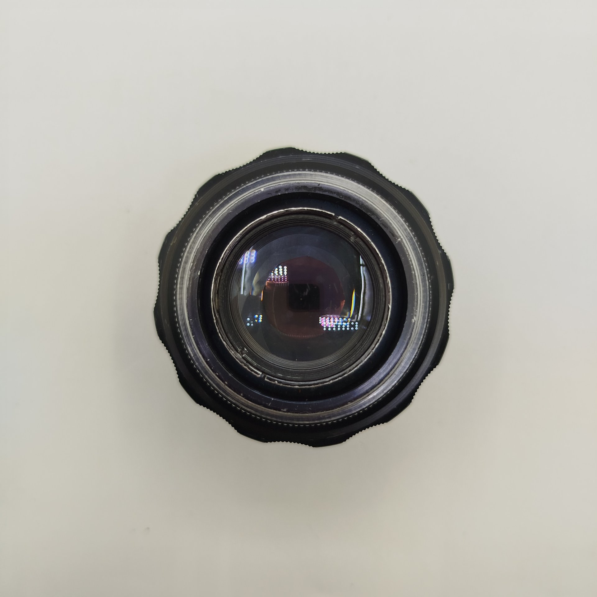 Фотообъектив HELIOS-44-2 2/58 с цветной линзой в родной коробке, металл, стекло, пластик, Завод «Юпитер», г. Валдай, СССР, 1966-1991 гг.